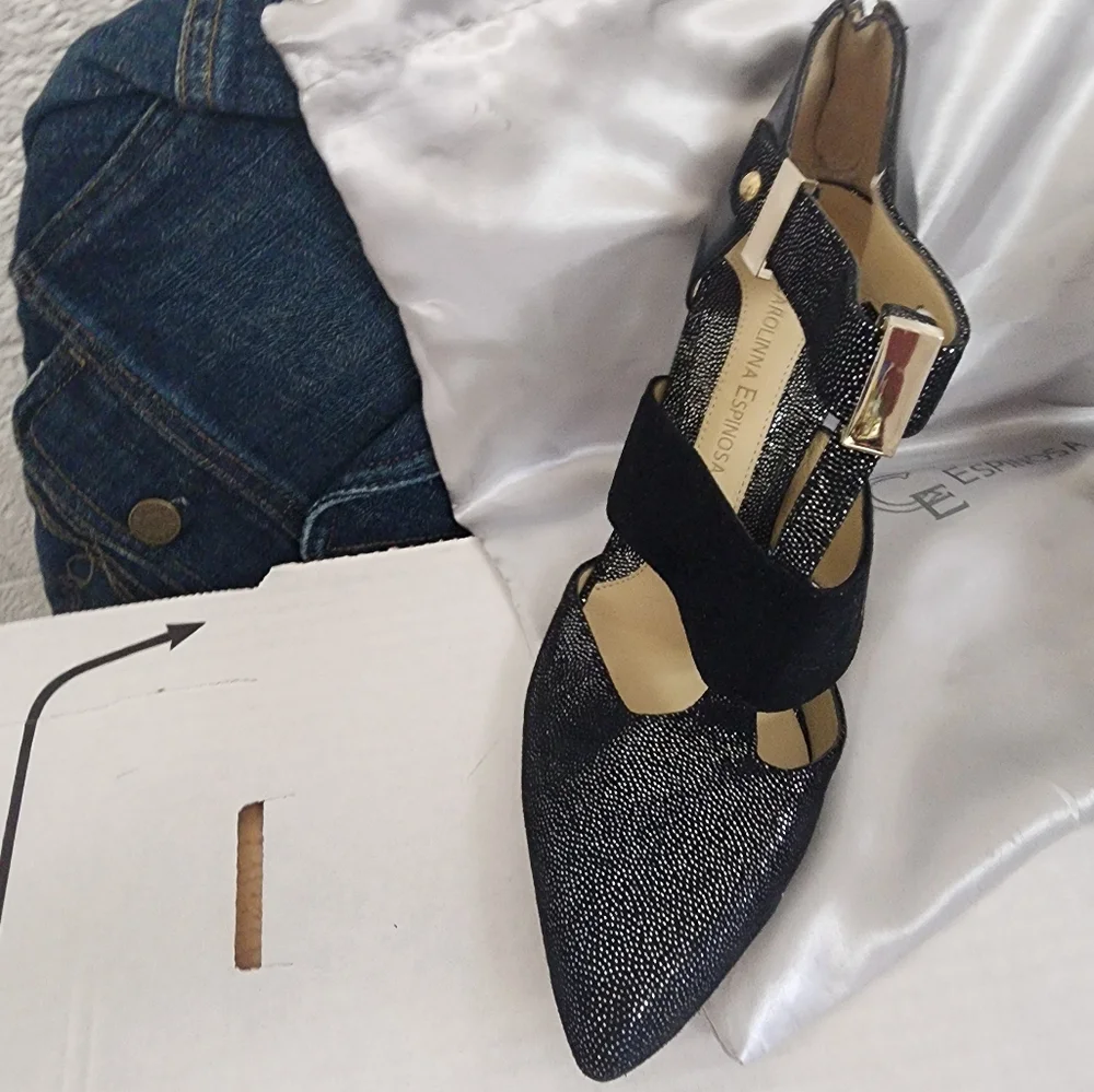Beautiful CAROLINNA ESPINOSA HEELS SZ 7.5 M - Picture 5 of 15